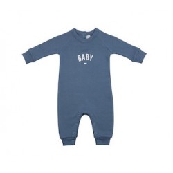 Denim Blue 'Baby' Logo Romper