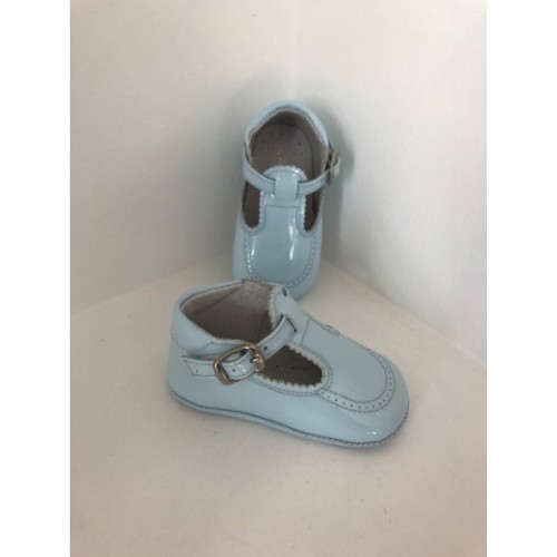 Baby Blue Patent T Bar Shoes 