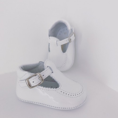 White Patent Pram Shoes
