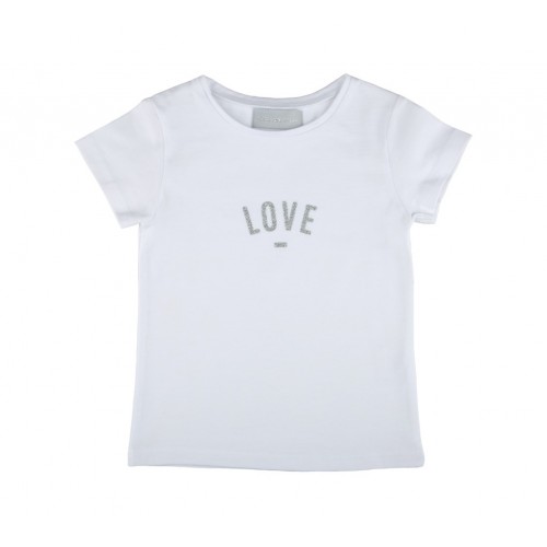 White 'LOVE' Cap-Sleeved T-Shirt