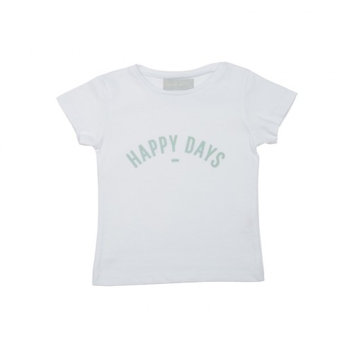 White 'HAPPY DAYS' Cap-Sleeved T-Shirt