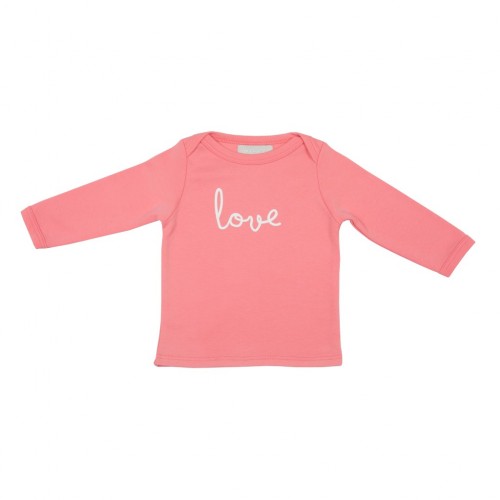 Flamingo Pink 'Love' Baby T Shirt