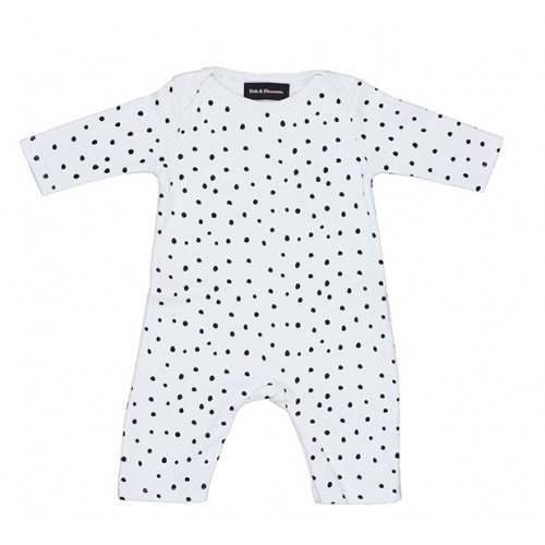 White and Black Spot Print All-in-One