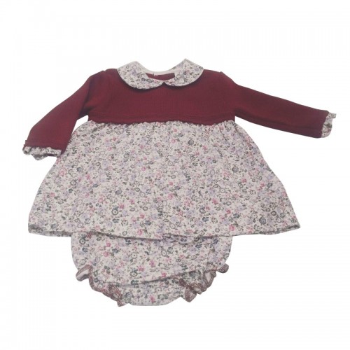 Burgundy Floral Dress & Knickers 