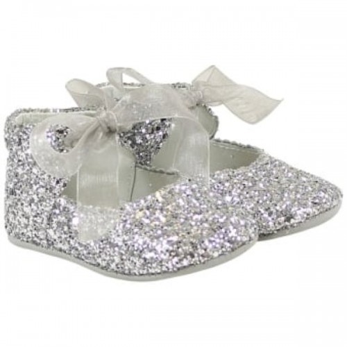 Silver Glitter Pre Walker Shoes  