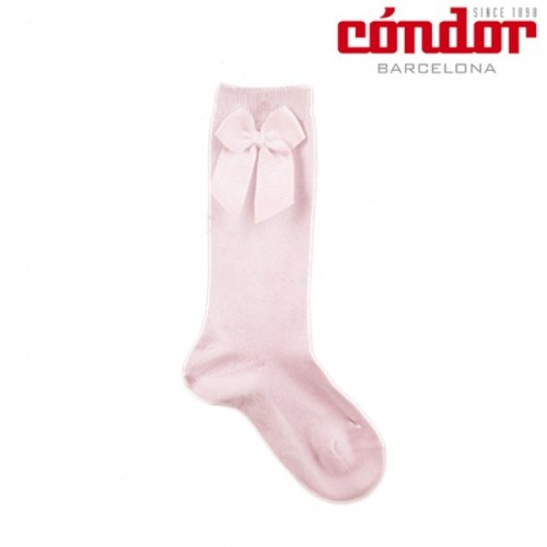 Baby Pink Long Bow Socks 