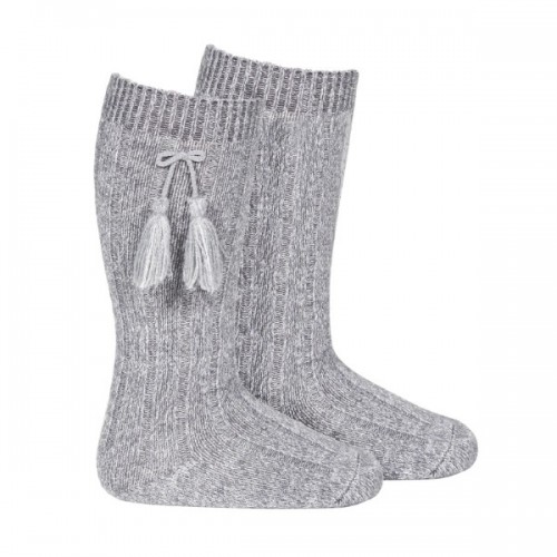 Long Tassel Socks Grey
